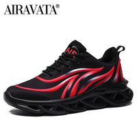 Men's Flame Printed Sneakers Flying Weave Sports Shoes Comfortable Running Shoes Outdoor Men Athletic Shoes Jack's Clearance
