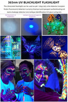 365nm UV Flashlight USB Rechargeable Mini Palm Ultraviolet Nail lamp Torch Pets Urine Cat tinea Money Ore Marker Detection Light