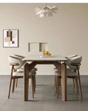 Modern Marble Dining Table – Low Square Island Design for Meetings & Home