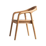 Nordic Wooden Dining Chair – Simple Design with Armrests & Backrest