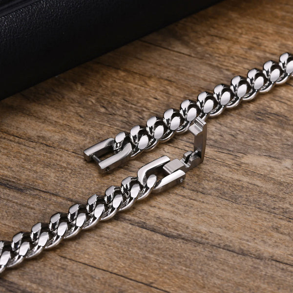 Vnox Stainless Steel Cuban Chain Bracelet for Men & Women – 6–12mm