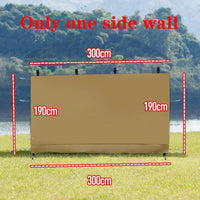 10x10ft Waterproof Khaki Canopy Sidewall for Pop-Up Gazebo