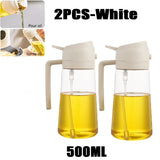 Oil Spray Bottle for Cooking – 200/300/500ml Olive Oil & Vinegar Sprayer with Brush