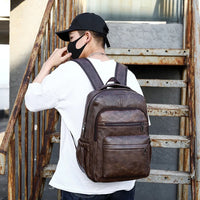 High Quality USB Charging Backpack Men PU Leather Bagpack Large Laptop Backpacks Male Mochilas Schoolbag For Teenagers Boys Jack's Clearance
