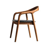 Nordic Wooden Dining Chair – Simple Design with Armrests & Backrest