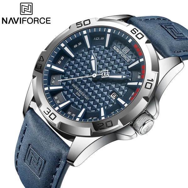 Men’s NAVIFORCE Quartz Watch – Sport, Leather, Waterproof