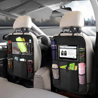 Car Backseat Organizer with Touchscreen Tablet Holder – Storage Pockets & Seat Protector