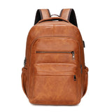 High Quality USB Charging Backpack Men PU Leather Bagpack Large Laptop Backpacks Male Mochilas Schoolbag For Teenagers Boys Jack's Clearance