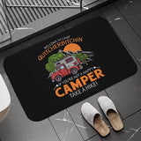 Non-slip Washable Kitchen Mat - Happy Campers Design, Absorbent Bathroom Rug, Caravan Doormat