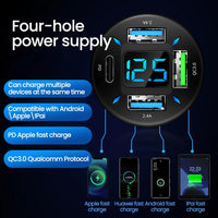 66W 4 Ports USB Car Charger Fast Charging PD Quick Charge 3.0 USB C Car Phone Charger Adapter For iPhone 13 12 Xiaomi Samsung Jack's Clearance