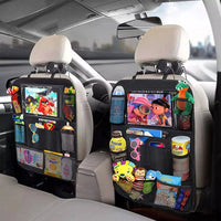Car Backseat Organizer with Touchscreen Tablet Holder – Storage Pockets & Seat Protector