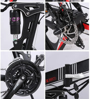 26” Folding Electric Mountain Bike – 250W, Dual Suspension
