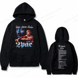 Tupac 2pac Graphic Hoodie Men Clothing Fashion Oversized Hip Hop Comfortable Autumn Winter Sweatshirt Male Casual Fleece Hoodies