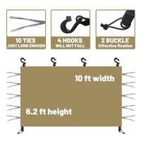 10x10ft Waterproof Khaki Canopy Sidewall for Pop-Up Gazebo