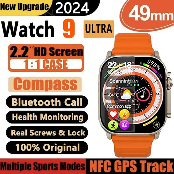 New Smart Watch 9 Ultra Gen 2 Watch Ultra IWO Watch Ultra NFC Smartwatch Series 9 Bluetooth Call 2.2 Inch Wireless Fitness Watch