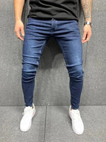 Street Style Ripped Vintage Wash Skinny Jeans for Men - Slim Fit Denim Trousers Jack's Clearance
