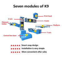 EasyThreed K9 Mini 3D Printer Easy to Use Entry Level Toy Gift 3D Printer FDM TPU PLA Filament 1.75mm Black