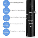 Powerful Ultrasonic Electric Toothbrush - USB Charge - Rechargeable Tooth Brush - Electronic Whitening Teeth Brush"