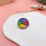 Rotating Arrow Rainbow Letter Brooch: Multi-functional Pin Badge