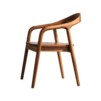 Nordic Wooden Dining Chair – Simple Design with Armrests & Backrest