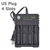 18650 Battery Charger Black 1 2 4 Slots AC 110V 220V Dual For 18650 Charging 3.7V Rechargeable Lithium Battery Charger Jack's Clearance