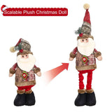 Santa Claus Christmas Ornaments Tree Decor Elk Snowman Plush Christmas Telescopic Doll Decoration For Home 2024 Navidad Gift Kid
