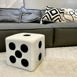 Cubic Lamb Wool Dice Stool – Fun & Fluffy Home Accent