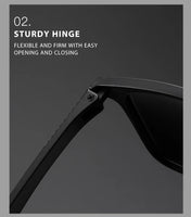 2024 New Men's Business Polarized Sunglasses Square Frame Fashion Sunglasses Outdoor Fishing Driving