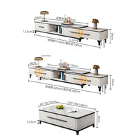 Modern Simple Tv Stand Living Room Furniture Light Luxury Slate TV Stands Tea Table Home Small Apartment Retractable TV Cabinet