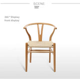 Nordic Cane-Woven Wooden Armchair – Indoor/Outdoor Lounge Chair