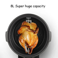 Multifunction Air Fryer - 360° Rotary, 8L Capacity, Oil-free, Temperature Control