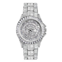 Men's Luxury Baguette Drop Ice Out Diamond Quartz Watch - Battery Powered (Wholesale)