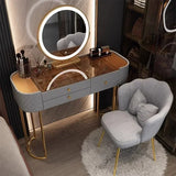 Luxury LED Makeup Vanity – White Dressing Table with Mirror & Storage for Bedroom or Salon