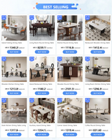 Modern Marble Dining Table – Low Square Island Design for Meetings & Home