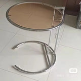 Transparent Nordic Glass Coffee Table – Adjustable Steel Side Table