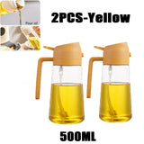 Oil Spray Bottle for Cooking – 200/300/500ml Olive Oil & Vinegar Sprayer with Brush