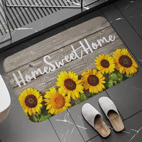 Non-slip Washable Kitchen Mat - Happy Campers Design, Absorbent Bathroom Rug, Caravan Doormat