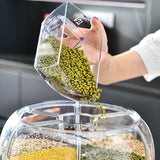 360° Rotating Rice Dispenser - Sealed Grain Bucket, Moisture-proof Food Storage