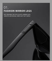 2024 New Men's Business Polarized Sunglasses Square Frame Fashion Sunglasses Outdoor Fishing Driving