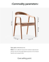 Nordic Wooden Dining Chair – Simple Design with Armrests & Backrest