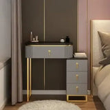 A Set Makeup Dressing Table with Mirror Slate Furniture Girl Bedroom Bedside Storage Cabinet Integrated Minimalist Makeup Vanity Jack's Clearance
