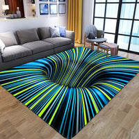 3D Vortex Illusion Carpet Entrance Door Floor Mat Abstract Geometric Optical Doormat Non-slip Floor Mat Living Room Decor Rug