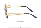 Fashion Metal Leopard Rimless Sunglasses Double Bridges Gradient Ocean Film Shades UV400