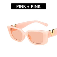 Retro Small Frame Cat Eye Sunglasses for Women 2021 Luxury V  Sun Glasses Men Fashion Jelly Sunglasses with Metal Hinges