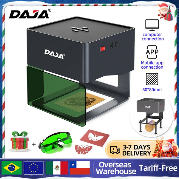 DAJA DJ6 Mini Portable Laser Engraver Diy Bluetooth Machine Painted Dog Tag Paper Leather Wooden Plastic Logo CNC Machine