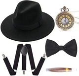 Retro 1920S 20S Gangster Set Men Party Props Berets Cigar Suspender Pocket Watch Gatsby Costume Accessories Set