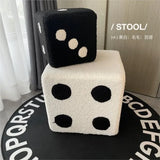 Cubic Lamb Wool Dice Stool – Fun & Fluffy Home Accent