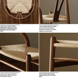 Nordic Cane-Woven Wooden Armchair – Indoor/Outdoor Lounge Chair
