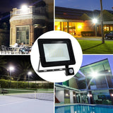 LED Floodlight PIR Motion Sensor Outdoor Spotlight 10–100W IP66 Waterproof Garden Street Light