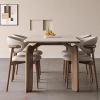 Modern Marble Dining Table – Low Square Island Design for Meetings & Home